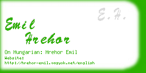 emil hrehor business card